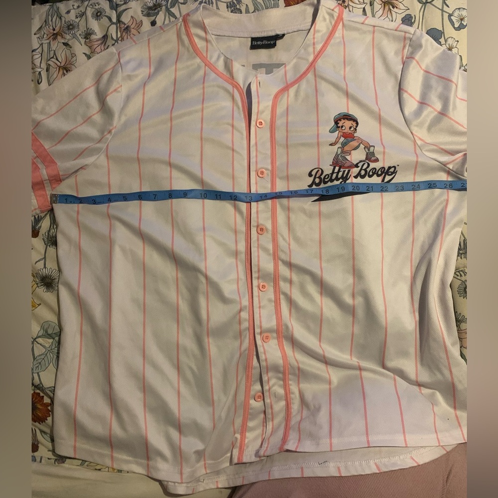 Betty Boop Cartoon 3X Baseball Jersey 90s y2k style graphic print plus size - Picture 2 of 8